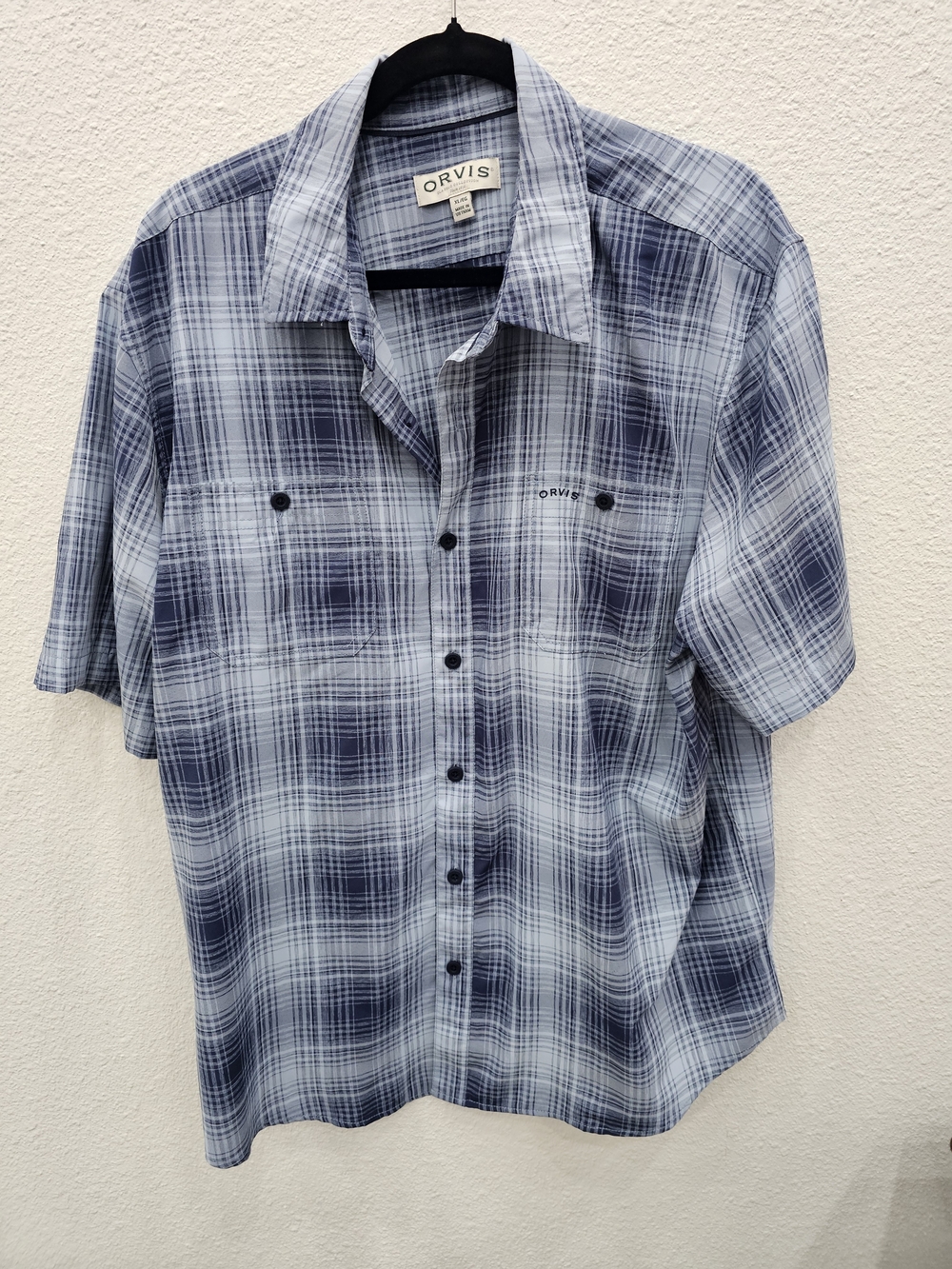 Orvis Blue Plaid Short-Sleeve Button-Down Shirt
